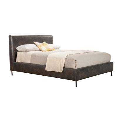 Sophia California King Faux Leather Platform Bed, Gray