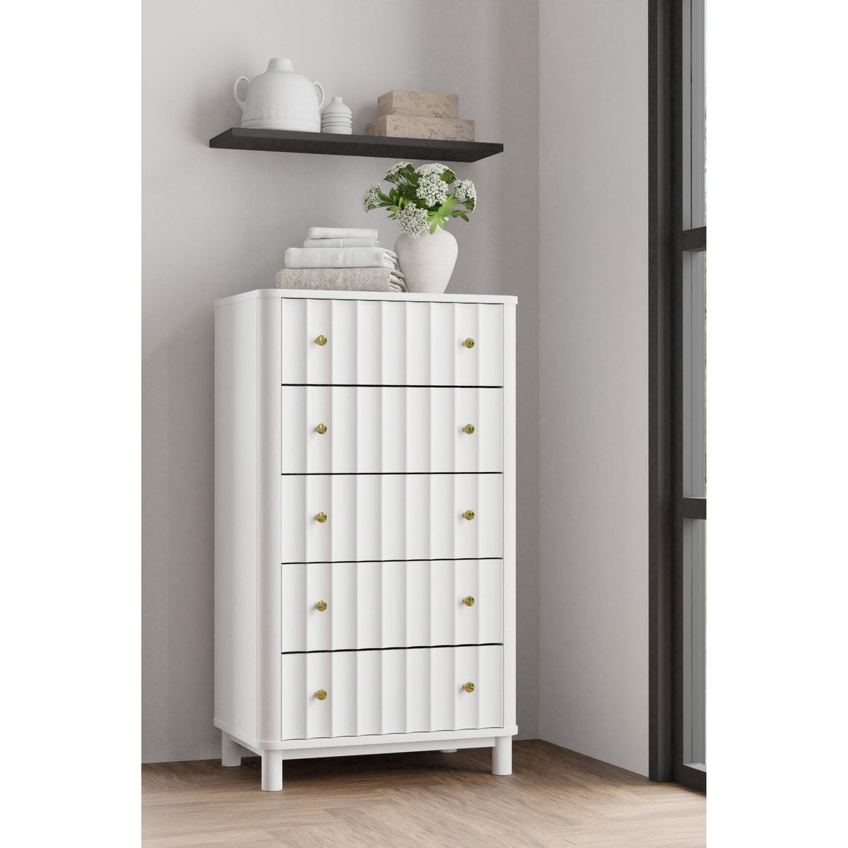 Stapleton 5 Drawer Chest, White