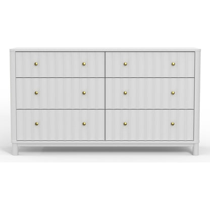 Stapleton 6 Drawer Dresser, White