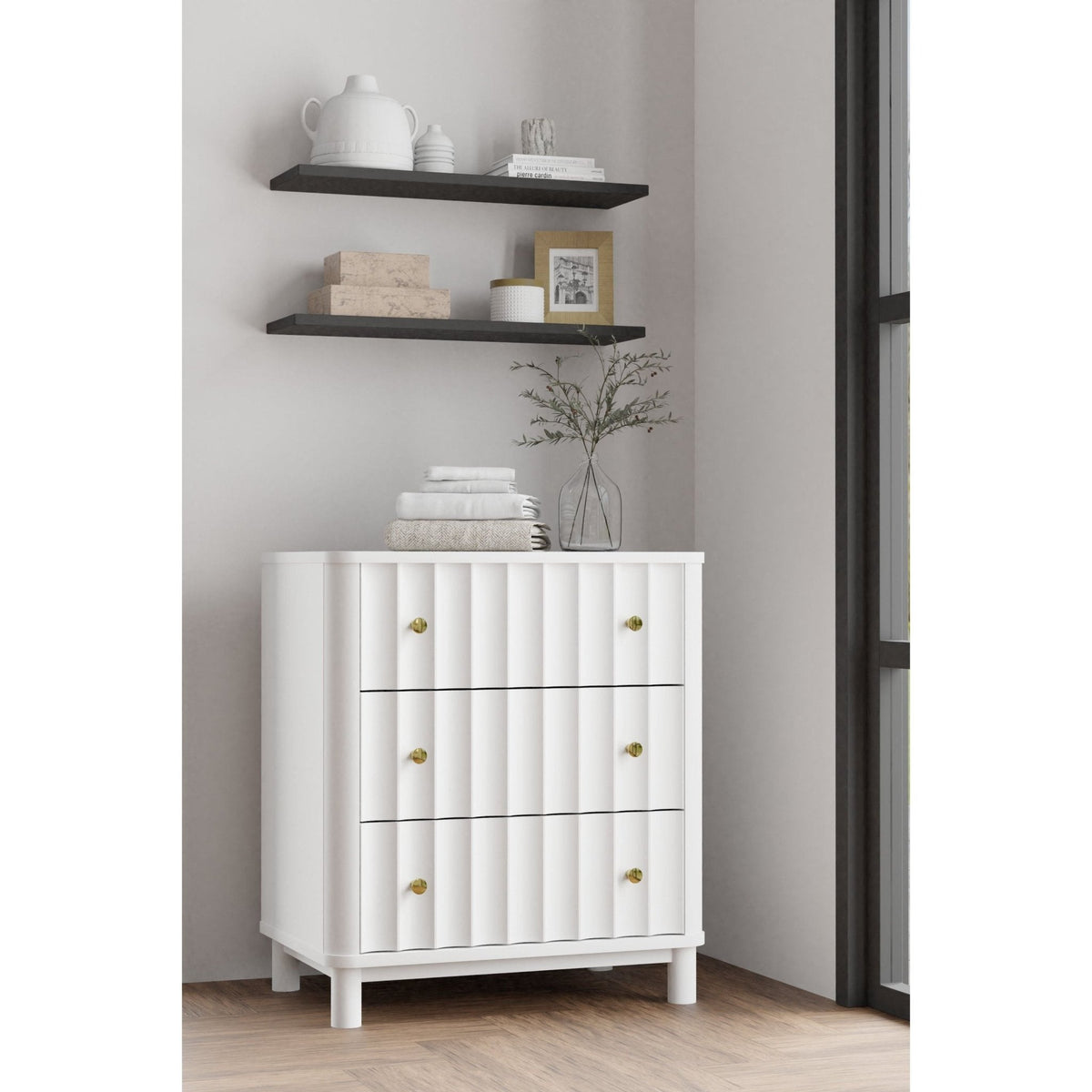 Stapleton 3 Drawer Small Chest, White