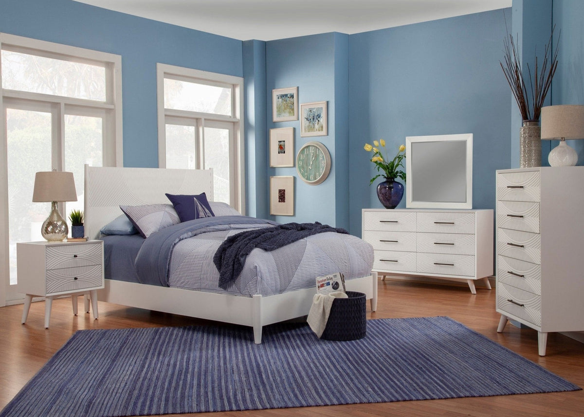 Tranquility Full Panel Bed, White
