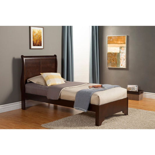West Haven Twin Low Footboard Sleigh Bed, Cappuccino