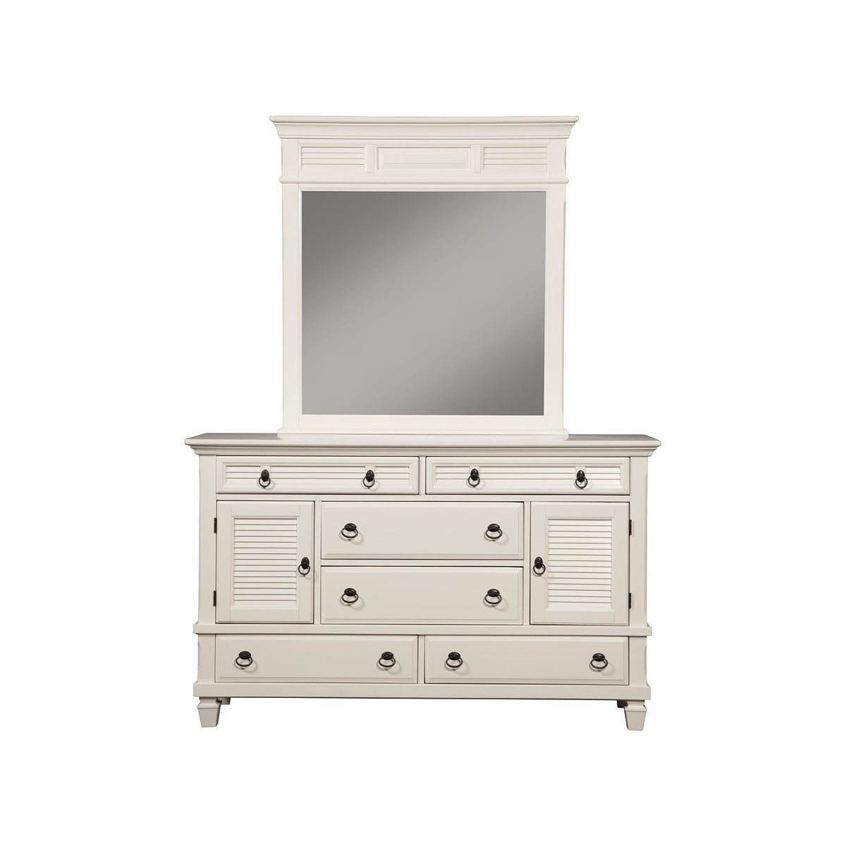 Winchester 6 Drawer Dresser w/2 Cabinets, White