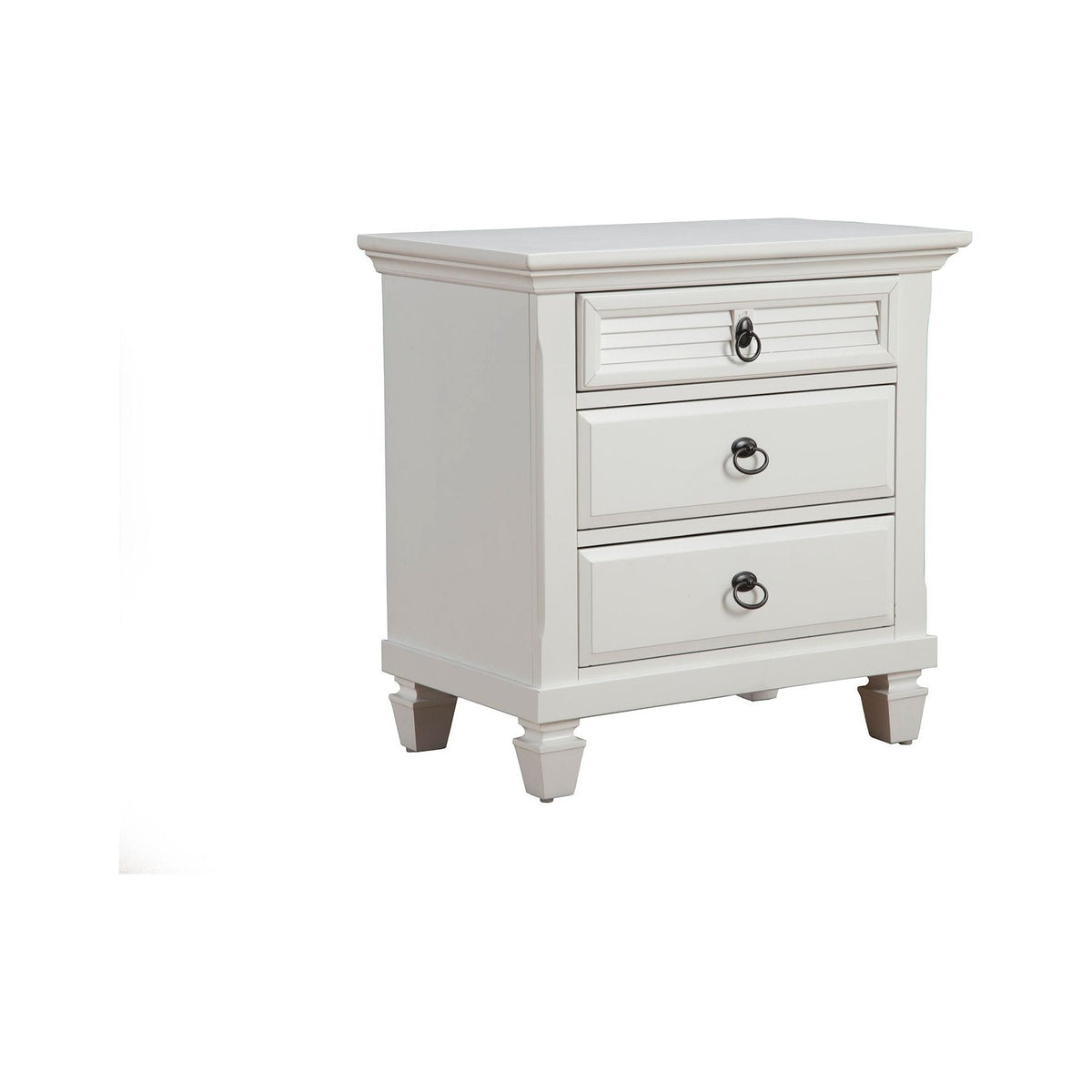 Winchester 3 Drawer Nightstand, White
