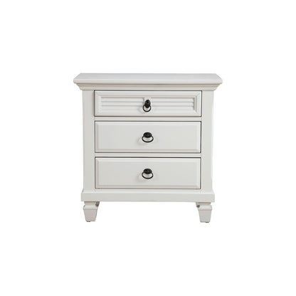 Winchester 3 Drawer Nightstand, White
