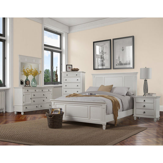 Winchester California King Shutter Panel Bed, White
